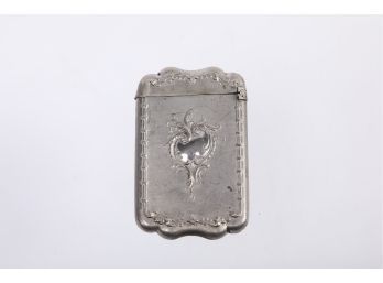 Art Nouveau German Silver Pocket Match Safe