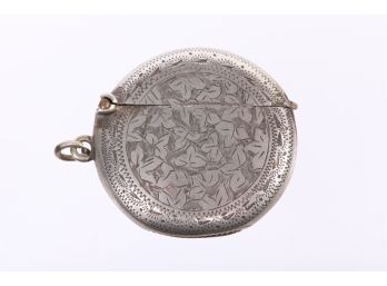 Circa 1900 Silver Plate Vest Pocket Watch Style Match Safe