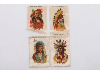 4 Early 1900's Tokio Cigarettes Native American Indian Tobacco Silks