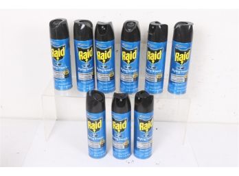9 Cans Of Raid Flying Insect Spray New