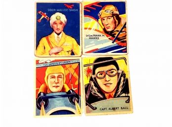 4 1930s National Chicle Company Sky Birds Cards