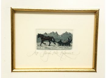 Small Artist Proof Colored Engraving