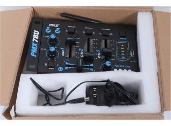 Pyle Pro PMX7BU Compact 3-Channel DJ Mixer With Bluetooth And USB Flash Reader