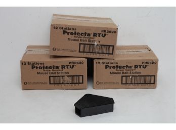3 Boxes Of Protecta RTU Temper Resistant Mouse Bait Stations (12 Stations Per Box)