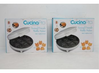 2 New Cucina Pro 'Animal Friends' Waffle Makers
