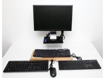Dell 19' Monitor W/adjustable Stand, Dell Mouse, & 3 Keyboards