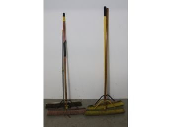 Group Of Industrial Push Brooms