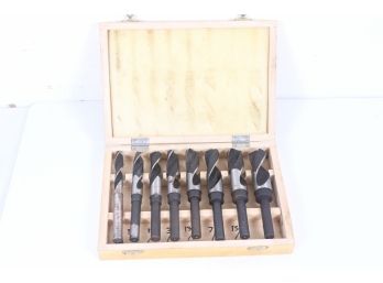Wood Drill Bit Set 1/2' To 1' In Wood Box Never Used