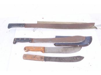 Group Of Vintage Machetes And Knives