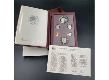1983 Olympic Prestige Coin Set  U.s. Mint Original Case, Box And Certificate