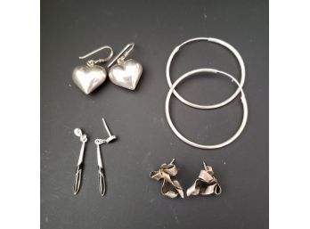 Lot Of Sterling Silver Earrings - All Wearable Or For Resale
