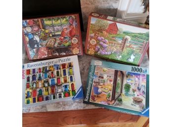 Lot Of 4 Jigsaw Puzzles - COMPLETE