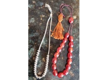 2 Sets Of Prayer Beads - One Stainless Steel, One Bakelite