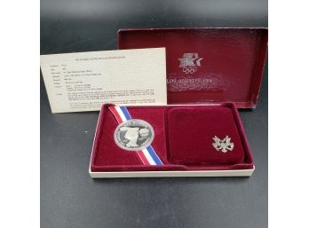 1983 US Mint XXIII Olympics Silver Dollar In Original Pod, Case And Box