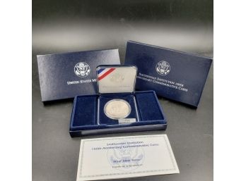 US Mint 1996 Smithsonian 150th Anniversary Silver Dollar Proof - In Original Packaging