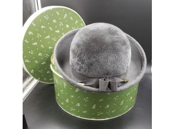 Vintage Ladies Gray Wool Fashion Hat By Toby Of London