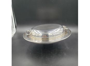 Vintage 9' Silver Plated Covered Vegetable Serving Dish By Burche