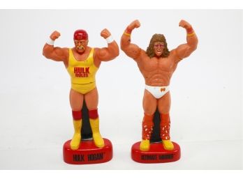 1991 Multi Toy WWF Wrestling Superstar 16' Hulk Hogan & Ultimate Warrior Bank