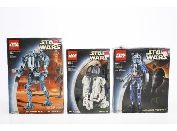 Group Of Vintage Star Wars Lego Sets Including R2-D2(8009), Jango Fett(6011) & Super Battle Droid(8012) New