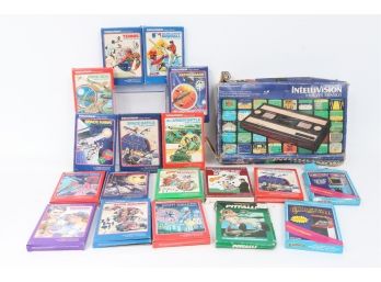 Vintage Boxed Intellivision  System With 18 Boxed Games