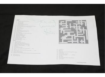 Rare Early Signed 1993 *Peter Laird* Teenage Mutant Ninja Turtles Creator Crossword Puzzle With Sketch