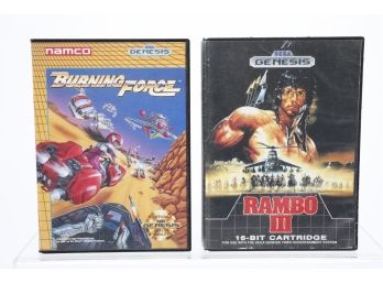 Vintage Sega Genesis Games *Rambo III & Burning Force* Complete