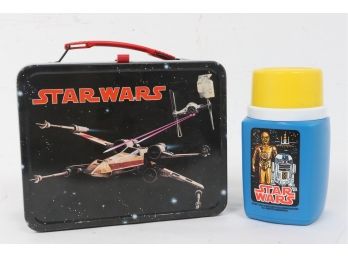 Vintage 1977 Star Wars King Seeley Metal Lunch Box With Thermos And Cup