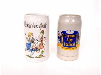 2 German Beer Steins Including Octoberfest