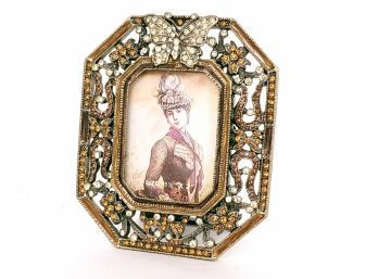 Tizo  Enamel Butterfly Picture Frame With Swarovski Crystal, Jay Strongwater Style