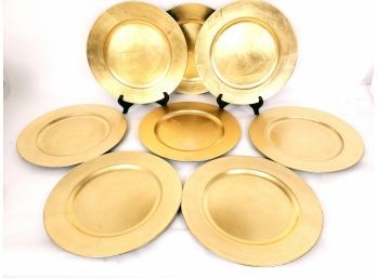 Collection Of 8 New Gold Tone 13' Charger Plates From Bloomingdale's, $20 Ea