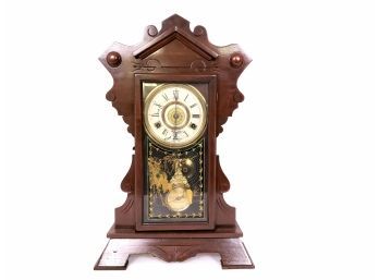 Antique New Haven Gingerbread Clock With 1881 Pendulum