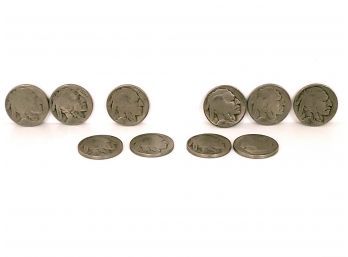 1926, 1927, 1928 Buffalo Nickel Lot, 10 Coins