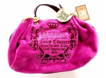 Juicy Couture Velour Hand Bag Purse New With Tags
