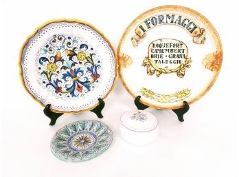 Great Lot Of Italian And French Decorative Plates And Trinket Box,Toramina, Abigails, Deruta