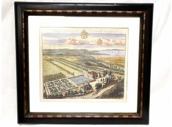 JOHANNES KIP (1653-1722) HAND-COLORED COPPER ENGRAVING, 'KINGSWESTON THE SEAT OF EDWARD SOUTHWELL