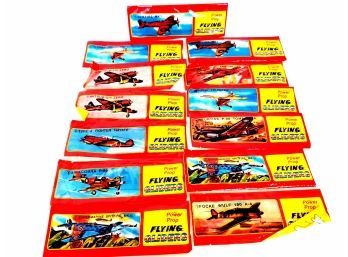 Lot Of 13 Power Prop Flying Gliders Balsa Airplanes New In Packaging