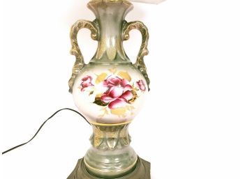 Hand Painted, Signed, Ceramic Table Lamp
