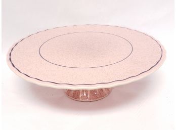 Mid Century Modern Red Wing Pottery Pink Cake Stand