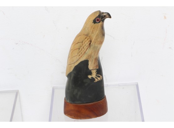 Vintage Native American Animal  Horn Eagle Carving