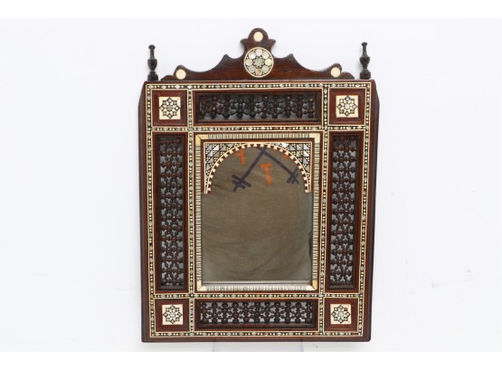 Very Interesting Wall Mirror With Inlay Wood, Bone And Mother Of Pearl