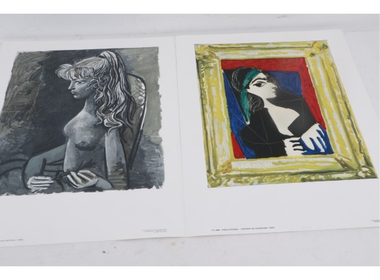 Pair Of Large Vintage Pablo Picasso Prints - Printed In France