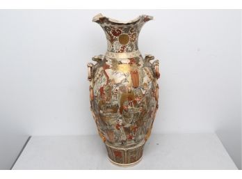 Huge 32' High Antique 19th Century Great Quality Japanese Satsuma Floor Vase