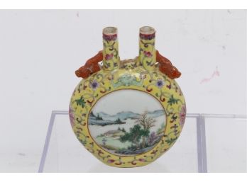 Vintage/chinese Hand Painted Vase - Signed On The Bottom