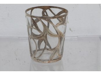 Antique Alvin Sterling Silver Overlay Tumbler - Signed And Numbered
