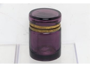 Antique French Thick Heavy Purple Covered Jar