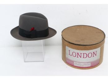 Rare Vintage 1920's-30's  Stetson Selv-edge London Man's Hat In Box !! Size 7 1/8