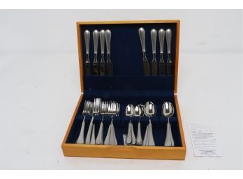 Yamazaki Stainless Service For 8  Steel Flatware In The Box - Like New