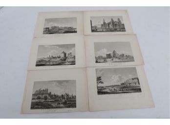 Group Of 6 Antique 19th Century Prints