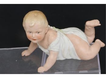 Antique German Haubah Porcelain Piano Baby - Signed