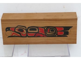 Vintage Native American Hand Painted Wooden Box